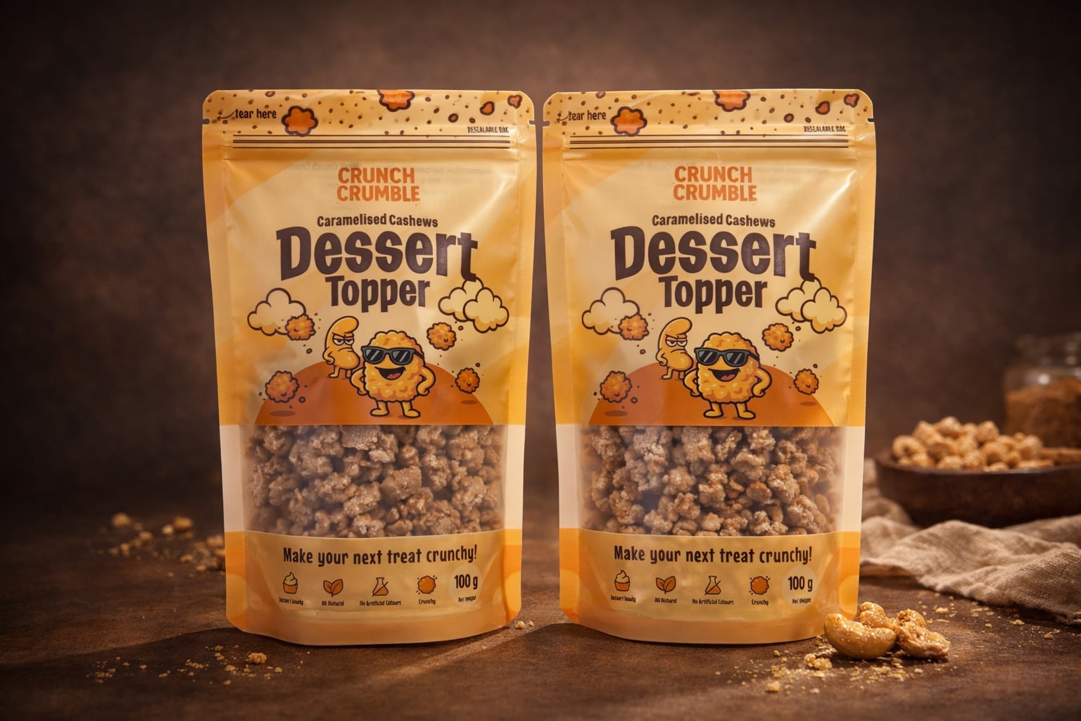 Crunch Crumble - Caramelised Cashews Dessert Topper