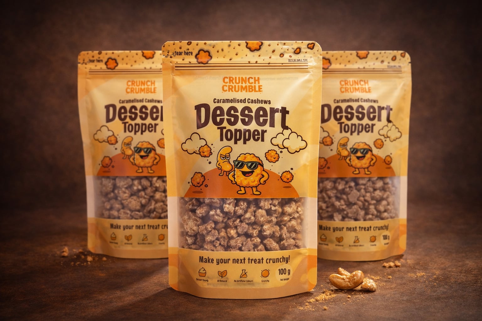 Crunch Crumble - Caramelised Cashews Dessert Topper